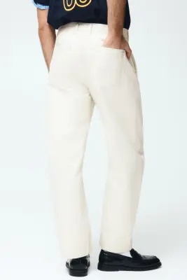 Chino Relaxed Fit à jambes barrel - Crème — photo 3