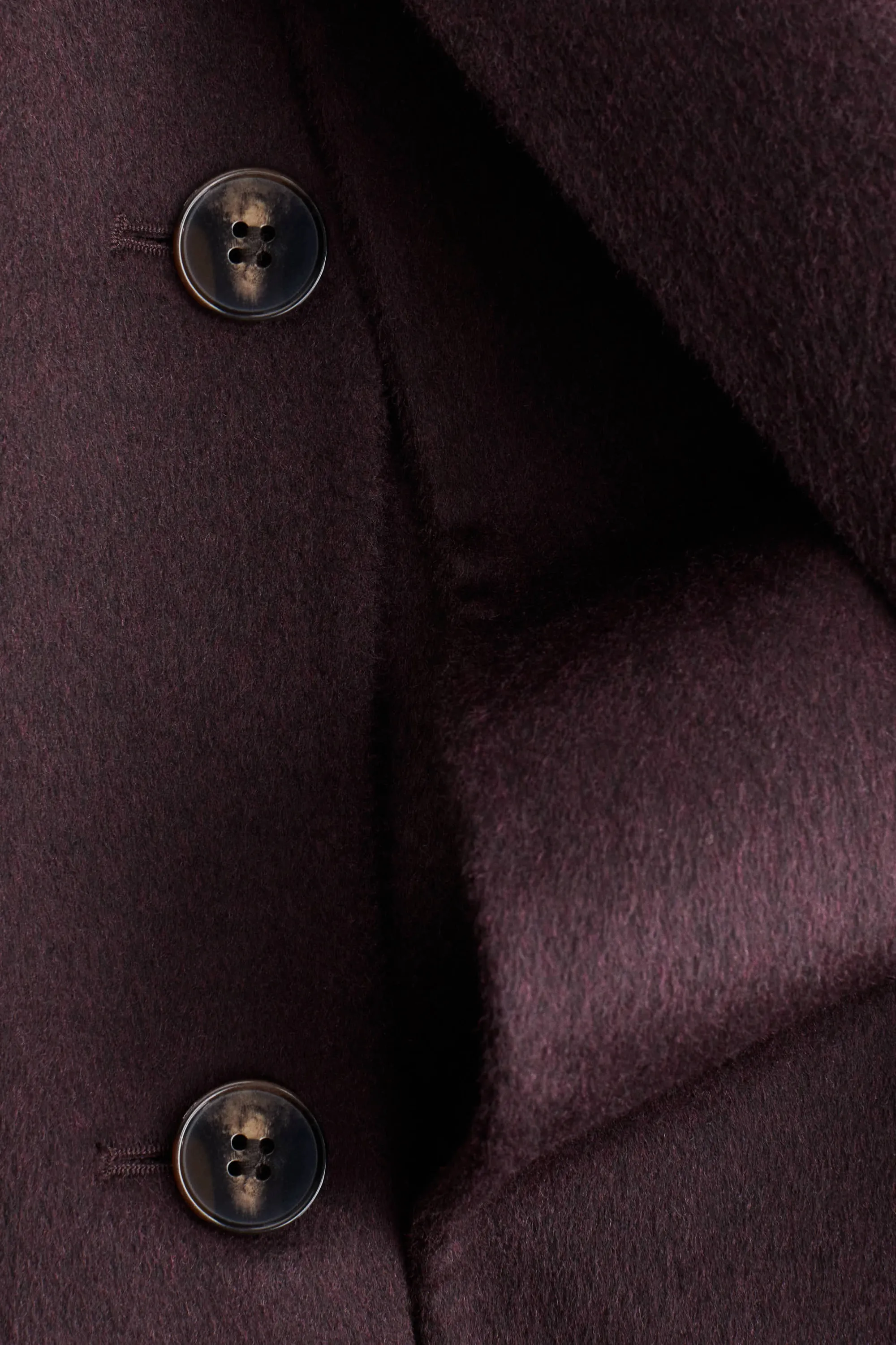 Manteau fait main en laine mélangée - Bordeaux
