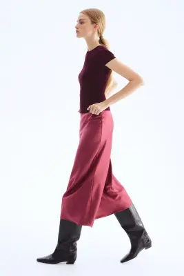 Jupe midi - Rouge foncé — photo 1