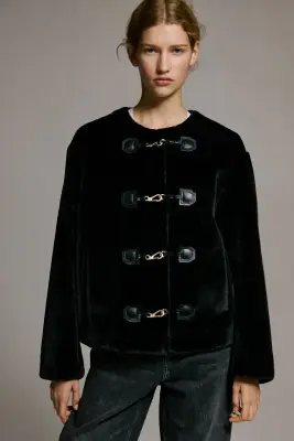 Veste façon duffle-coat - Noir — photo 2