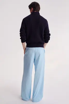 Pantalon chic Loose Fit - Bleu clair — photo 2