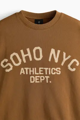 Sweat imprimé Loose Fit - Beige foncé/SoHo NYC — photo 4