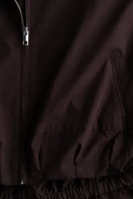 Veste oversize avec base à effet boule - Marron foncé — photo 5