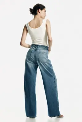 Baggy Regular Waist Jeans - Bleu denim clair — photo 4