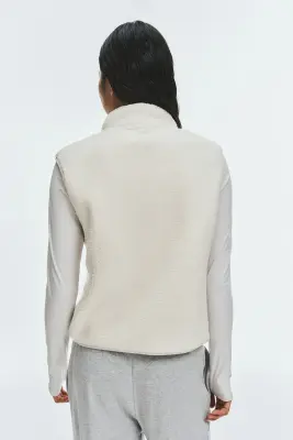 Veste de sport Loose Fit en tissu Teddy bear - Ivoire — photo 3