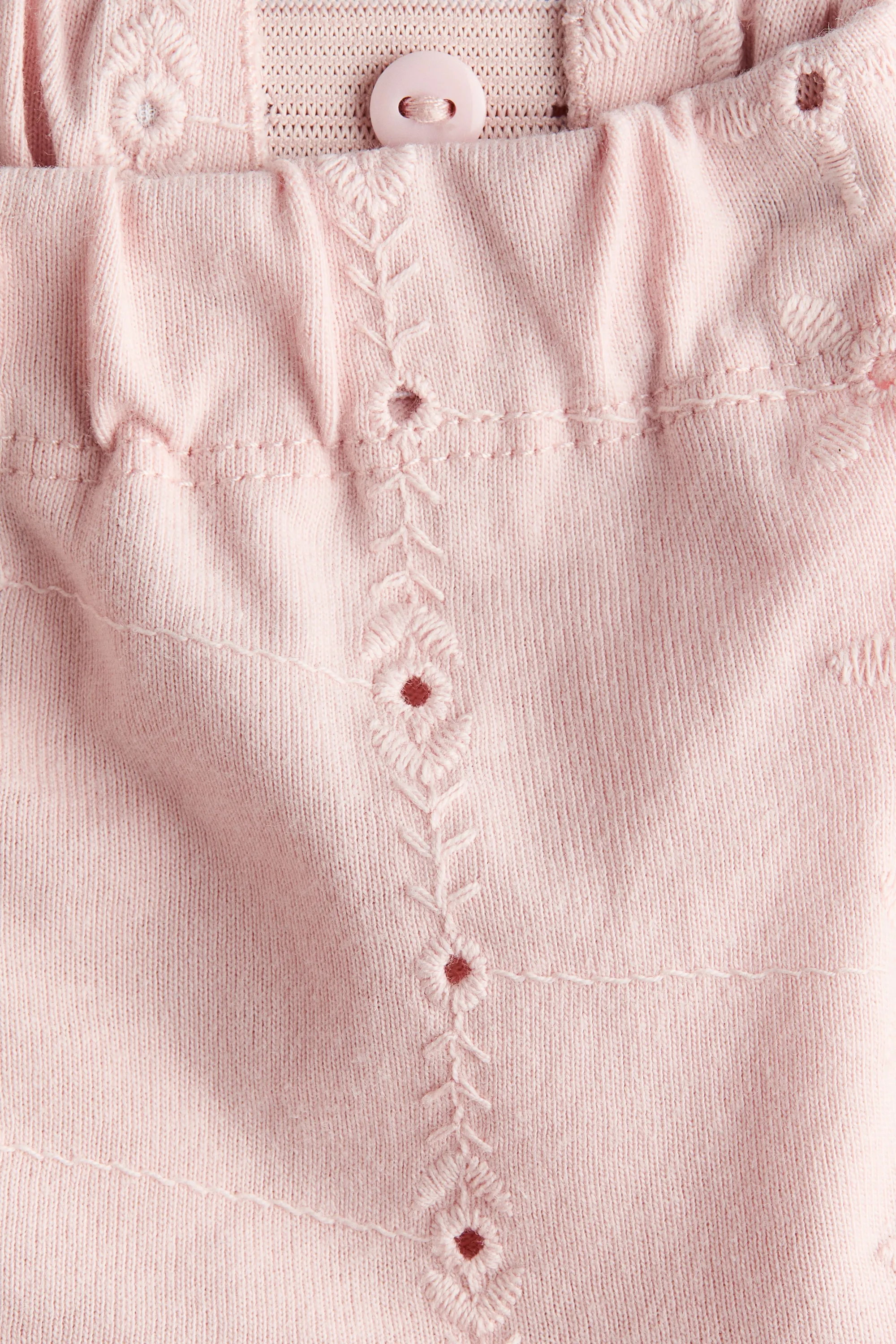 Short avec broderie anglaise - Rose clair