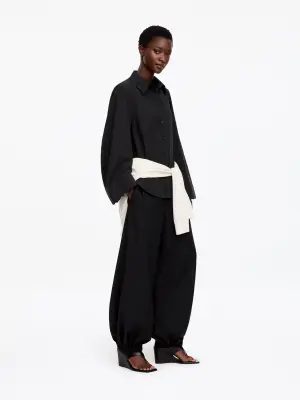 Chemise à bords festonnés - Noir — photo 1