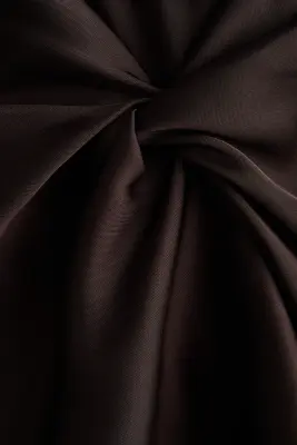 Robe à manches bouffantes en satin - Marron foncé — photo 4