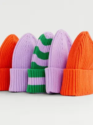 Bonnet en tricot côtelé - Rouge vif — photo 3