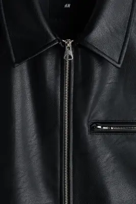 Veste avec col - Noir — photo 5