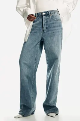 Wide Regular Waist Jeans - Bleu denim clair — photo 3