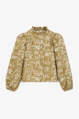 Chemise Elvy imprimé Toile de jeu kaki — photo 4