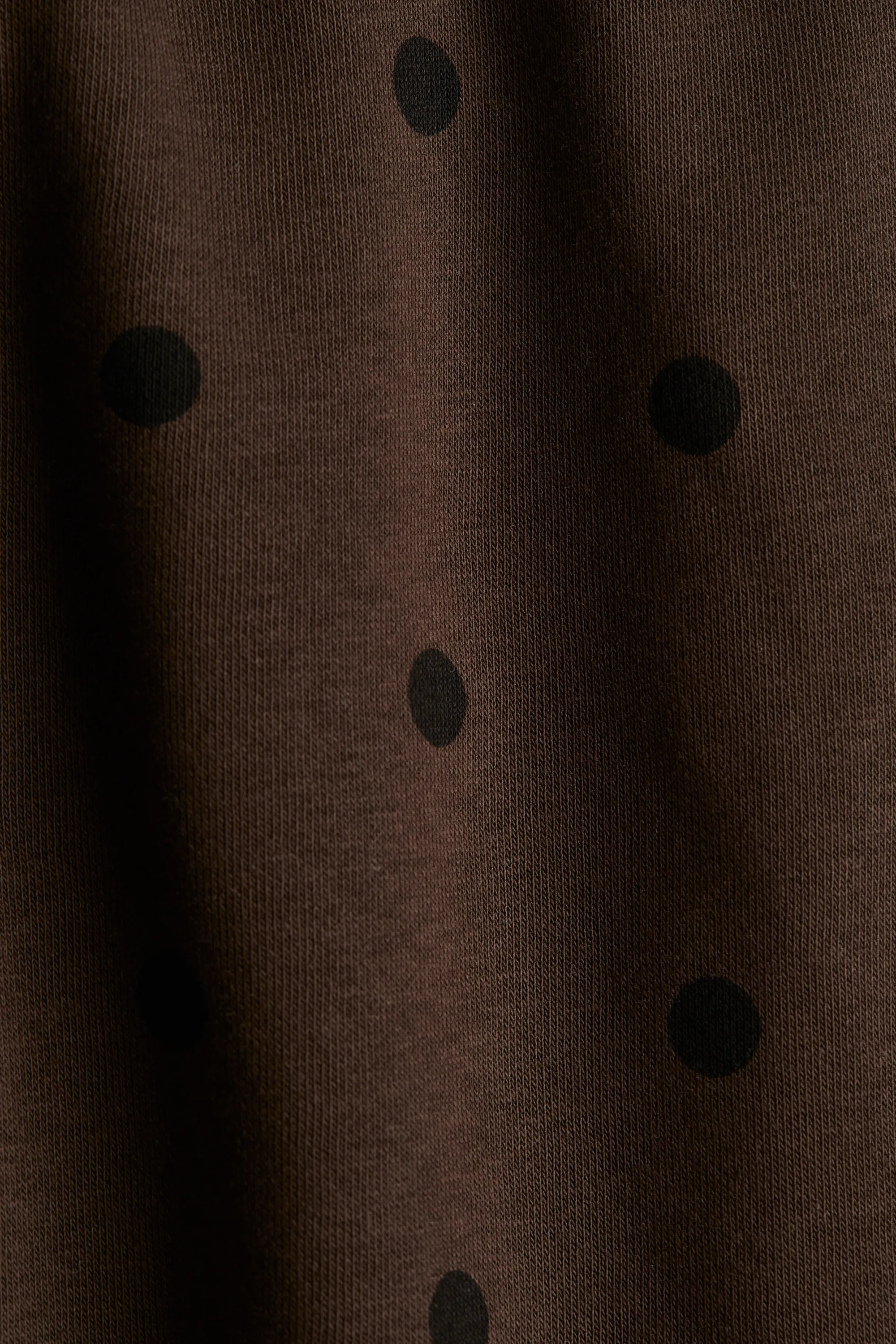 Pantalon jogger à l'intérieur brossé - Marron foncé/pois