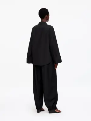 Chemise à bords festonnés - Noir — photo 2