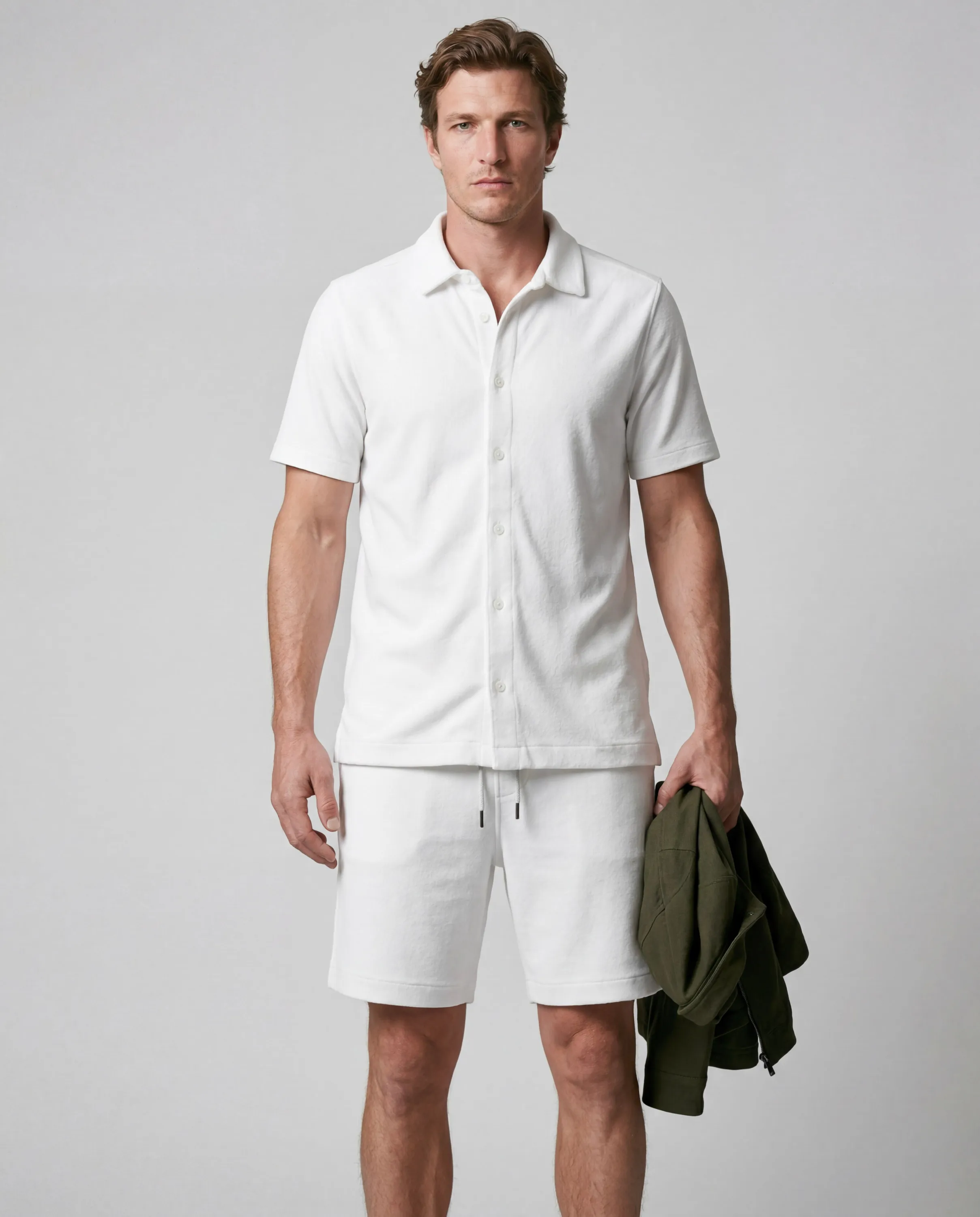Chemise Blanche Manches Courtes en Coton Organique / Polyamide