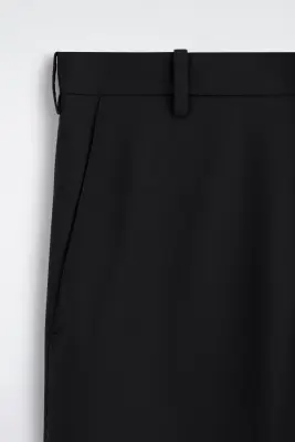 PANTALON CHINO LARGE DÉCONTRACTÉ EN COTON - NOIR — photo 5