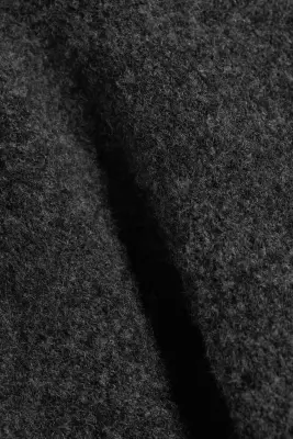 Pull en laine mélangée à col rond et coupe décontractée - Gris foncé chiné — photo 3