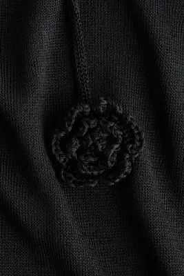 Robe en maille fine de soie mélangée - Noir — photo 4