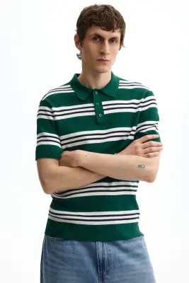 Regular Fit Polo shirt - Vert/rayé — photo 2