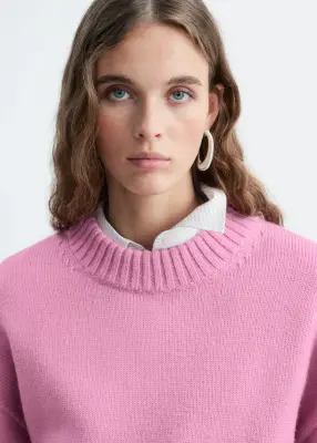 Pull oversize en laine - Rose — photo 1