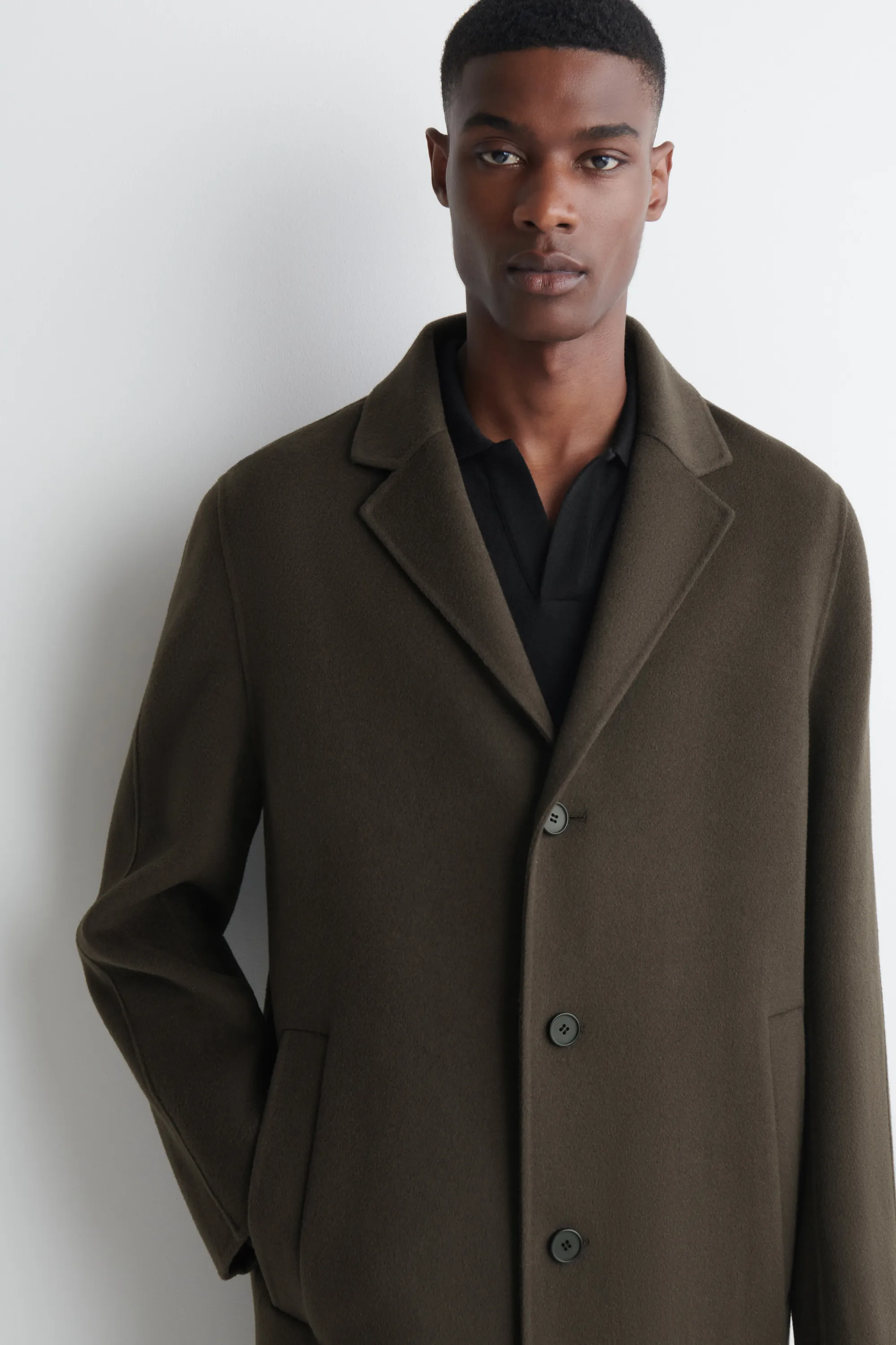 MANTEAU COSTUME EN LAINE DOUBLE FACE - BRUN