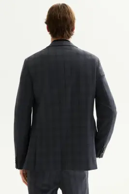 Veste Slim Fit - Gris foncé/carreaux — photo 4