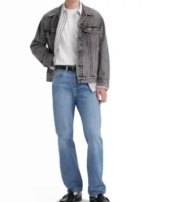 LEVIS 501 JEAN'S CHEMICALS GRANDE LONGUEUR Bleu ciel — photo 2