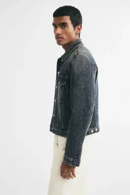 Veste Trucker en denim - Bleu denim — photo 4