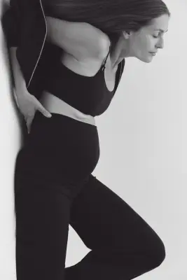 MAMA Pantalon de yoga avec ceinture repliée - Noir — photo 1