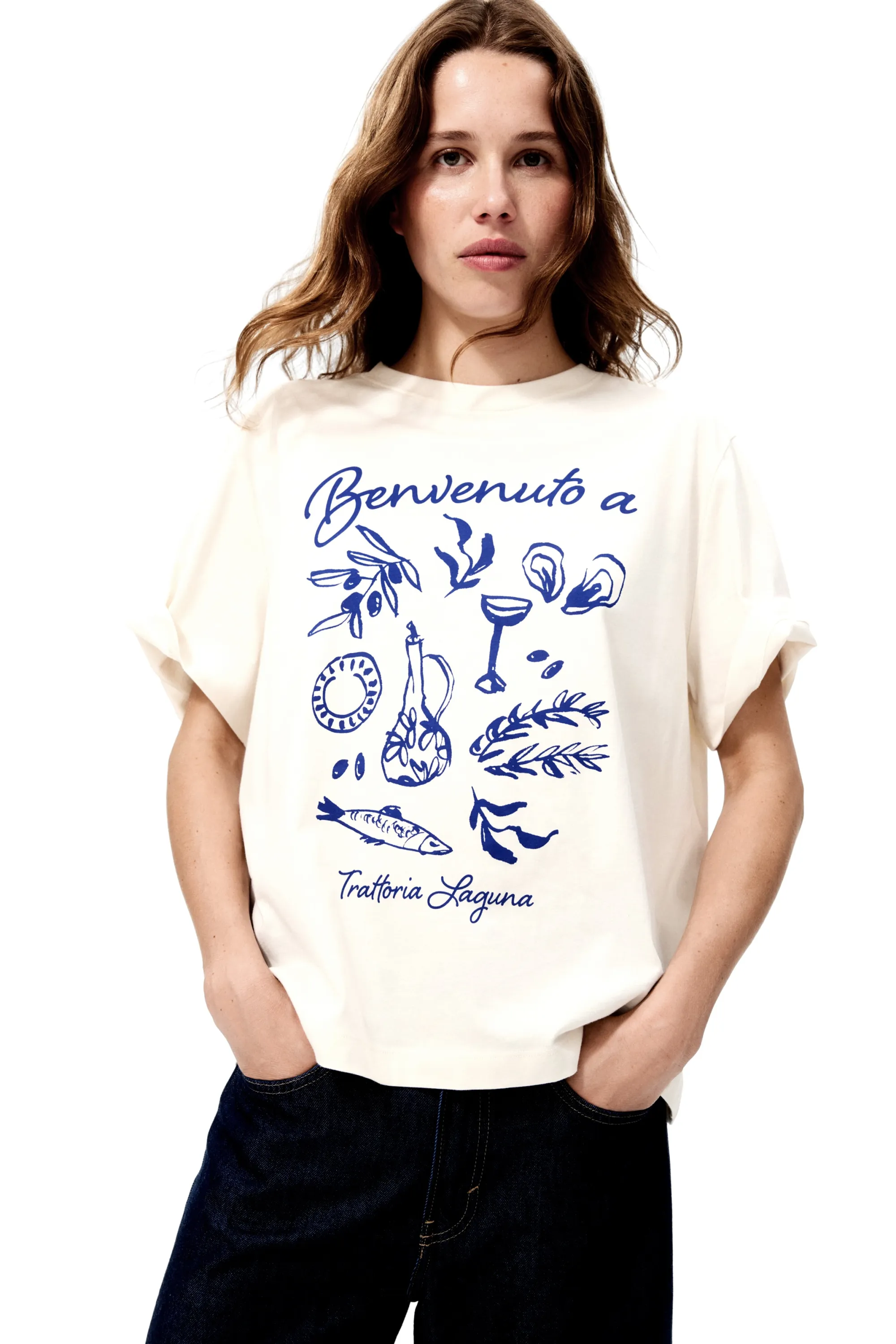 T-shirt imprimé - Blanc/Trattoria Laguna