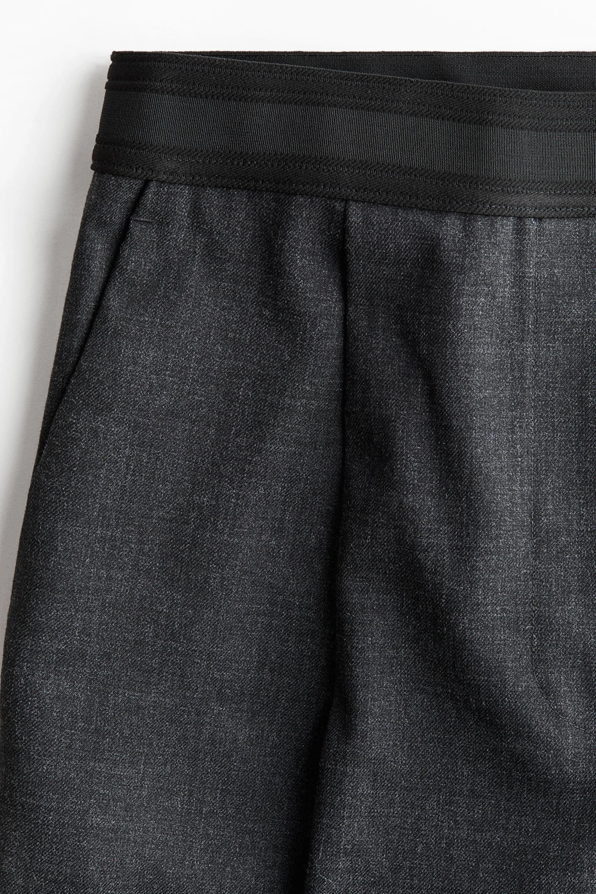 Pantalon avec plis marqués - Gris foncé chiné