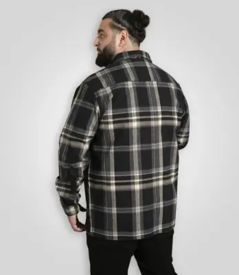 DUKE SURCHEMISE GRANDE LONGUEUR A CARREAUX Noir Gris — photo 4