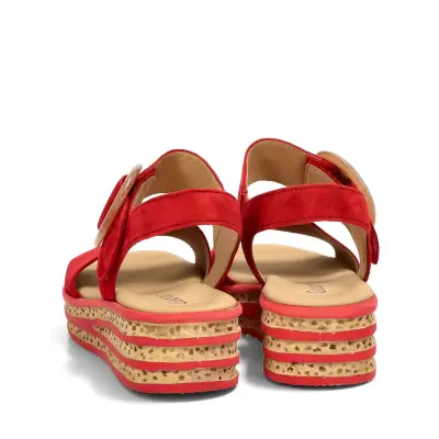 Sandales Gabor 64.550.15 Rouge - Cuir Bout Ouvert Velcro Grande Pointure Femme — photo 5