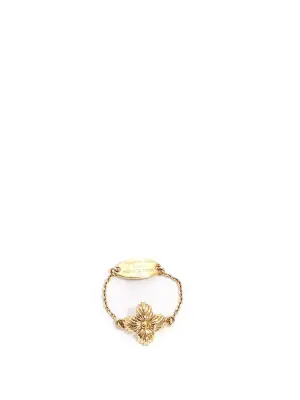 Bague BLOOMING fine chaîne et fleurs en métal doré avec pochon — photo 5