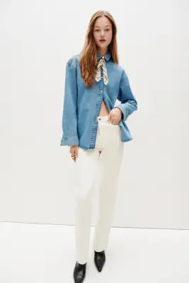 Chemise oversize en denim - Bleu denim — photo 1