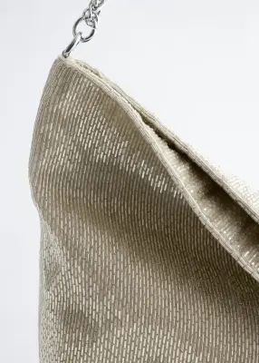 Mini sac porté épaule à perles fantaisie - Argenté — photo 3