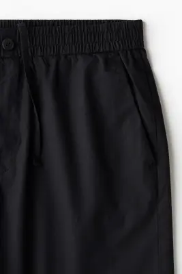 Short Relaxed Fit en popeline - Noir — photo 2