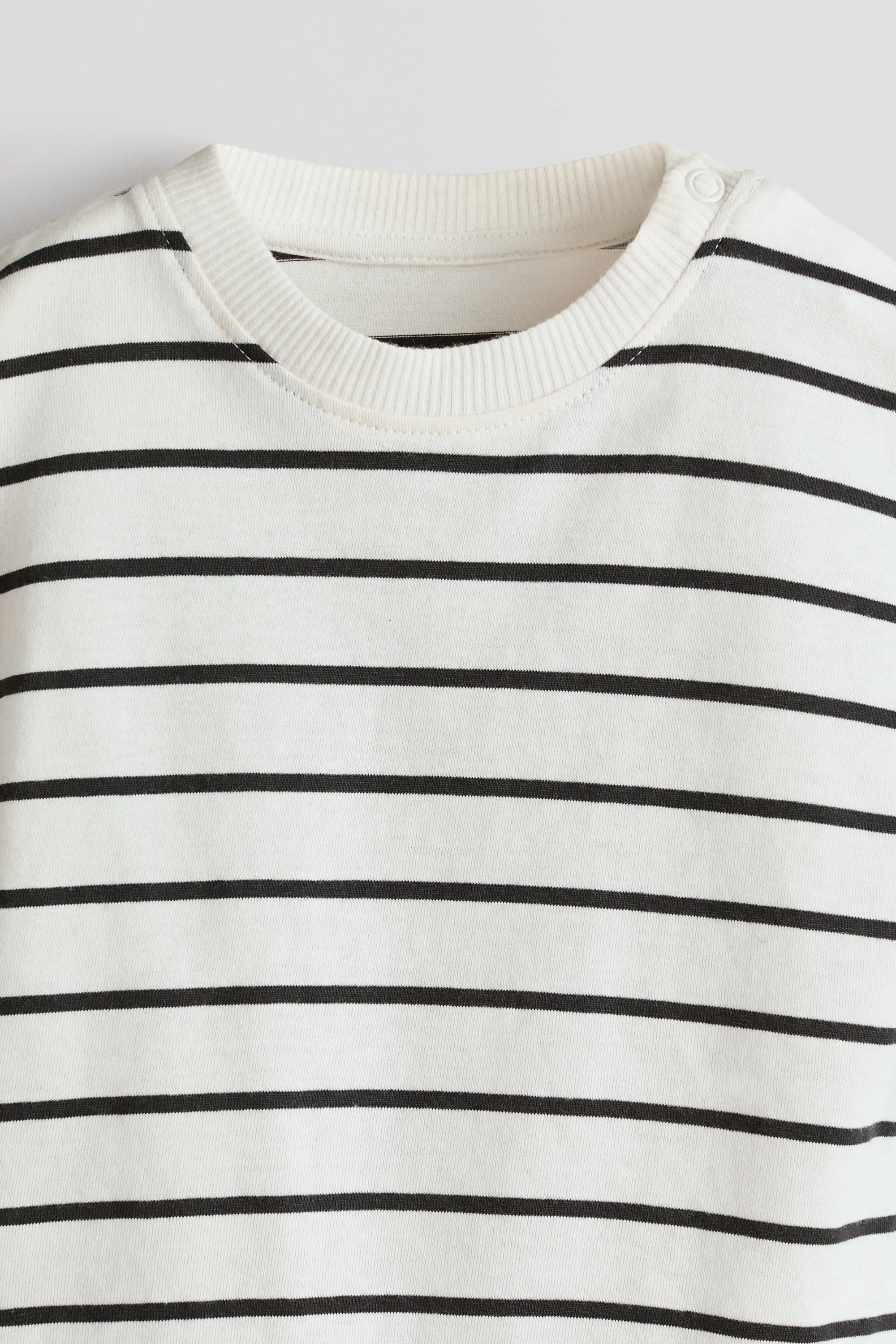 Lot de 3 T-shirts à manches longues en coton - Gris foncé/blanc