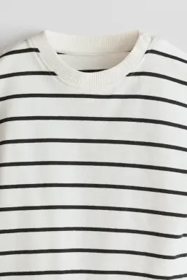 Lot de 3 T-shirts à manches longues en coton - Gris foncé/blanc — photo 1