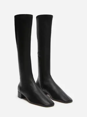 Bottes en cuir extensible - Noir — photo 3