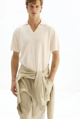 Polo en maille Cooling Regular Fit - Beige clair — photo 2
