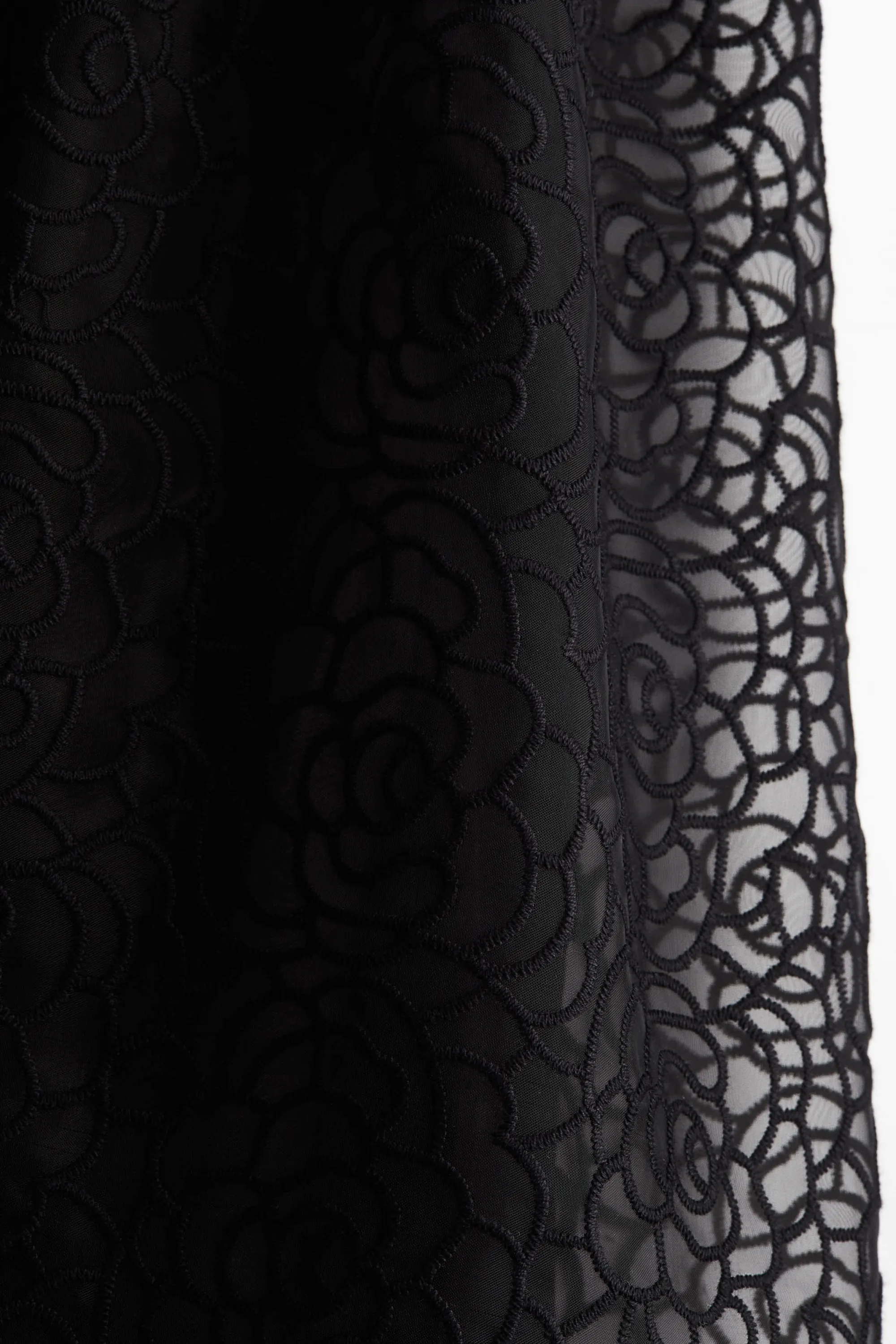 Robe dos nu brodée - Noir