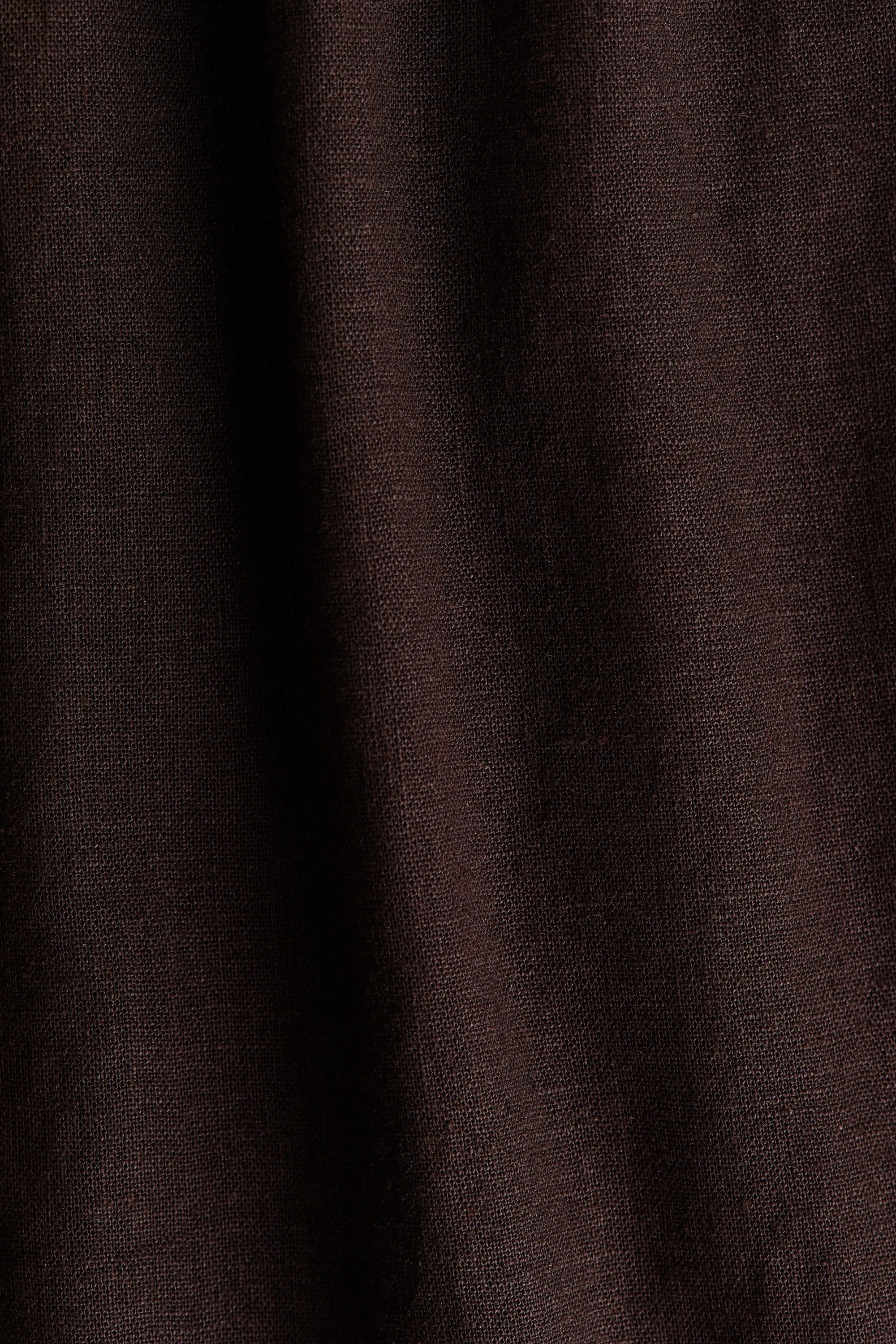 Pantalon large en lin mélangé - Marron foncé