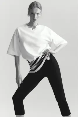 Pantalon Capri avec foulard - Noir — photo 1