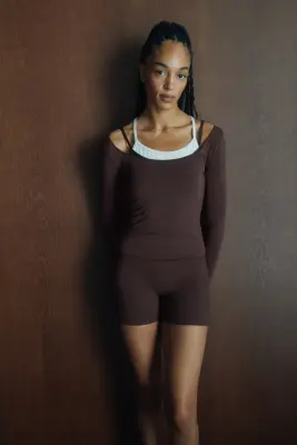 Top de sport en modal - Moka chocolat — photo 1