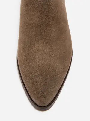 Bottines en cuir - Taupe foncé — photo 4