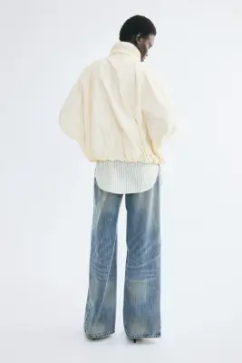 Veste oversize en nylon - Beige clair — photo 3