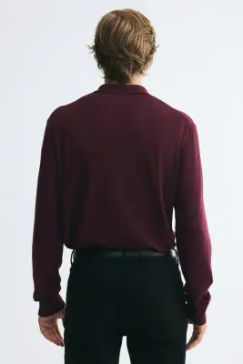 Polo Regular Fit en maille - Bordeaux — photo 3