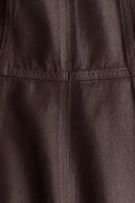 Jupe trapèze en denim - Marron foncé — photo 3