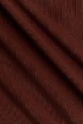 Jupe en coton avec ceinture repliée - Marron foncé — photo 3